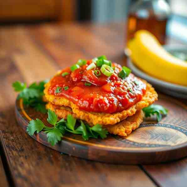 Crispy Patacones con Hogao - Fresh Tomato Sauce Recipe